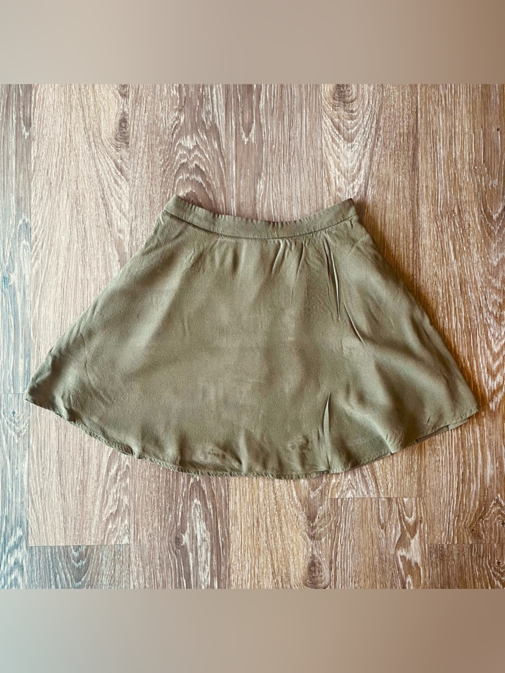 Forever 21 Olive Green Flared Mini Skirt